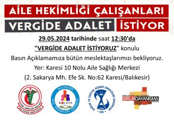 29.05.2024 tarihli Basın Açıklamamıza tüm meslektaşlarımızı bekliyoruz.