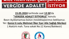 Vergide Adalet İstiyoruz Konulu Basın Açıklamamıza Davet