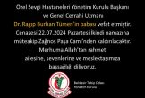 Dr. Ragıp Burhan Tümen’in babası vefat etmiştir.