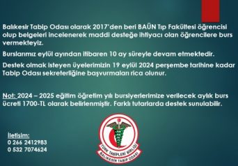 2024-25 Eğitim Dönemi Burs Bağışçı Duyurusu