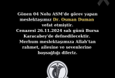 VEFAT VE BAŞSAĞLIĞI