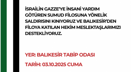 Sumud Filosu Basın Toplantısına Davet..