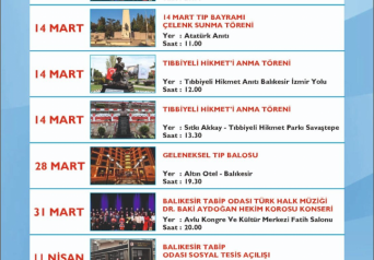 14 Mart Tıp Haftası Programı